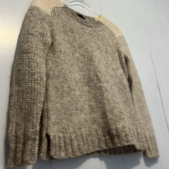 J Crew crew neck sweater 2 tone brown and cream womens size xs - Picture 4 of 7